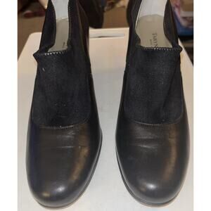 Taryn Rose (Italy) Womens Almond Toe Slip-On Block Heels Pumps Black Size 37.5